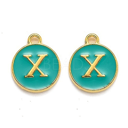 Golden Plated Alloy Enamel Charms LS-ENAM-Q437-15X-1