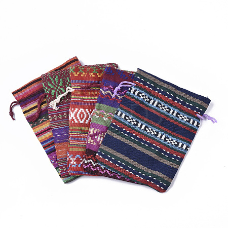 Ethnic Style Cotton Packing Pouches Bags X-ABAG-S002-09-1