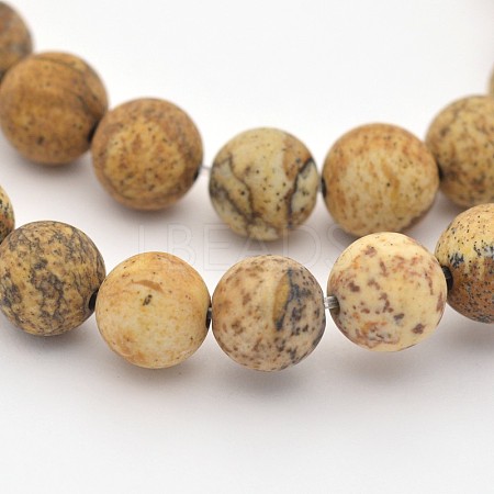 Natural Picture Jasper Beads Strands X-G-D659-6mm-1