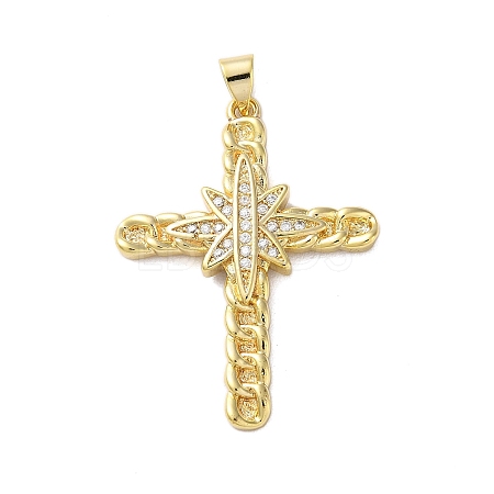 Brass Micro Pave Clear Cubic Zirconia Pendants KK-A212-06G-G-1