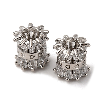 Brass Micro Pave Cubic Zirconia Beads KK-CJC0013-04P-RS-1