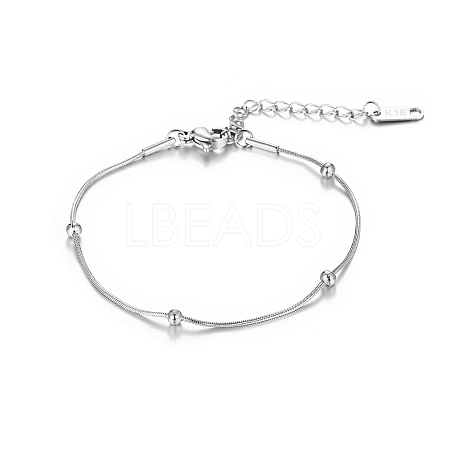 Titanium Steel Beaded Snake Chain Bracelets for Women AF2713-2-1
