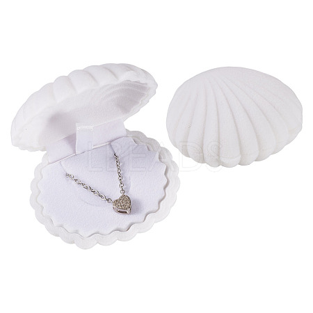 Shell Shaped Velvet Jewelry Storage Boxes VBOX-TADJ0001-02B-1