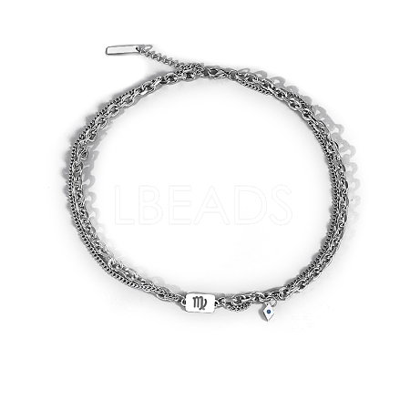 Men's Constellation Titanium Steel Necklace PW-WG28588-10-1