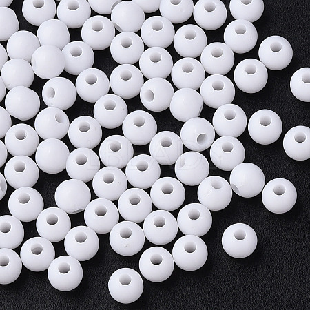 Opaque Acrylic Beads X-MACR-S370-C6mm-01-1