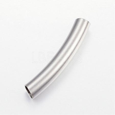 304 Stainless Steel Curved Tube Beads STAS-P128-01-1