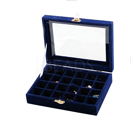Velvet Jewelry Storage Box with 24 Compartments PW-WG35559-05-1