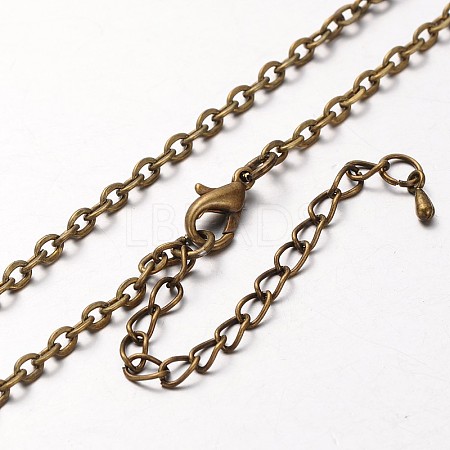 Iron Cable Chain Necklace Making MAK-J004-28AB-1