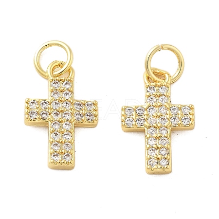 Brass Micro Pave Cubic Zirconia Pendants X1-KK-C092-21D-G-1