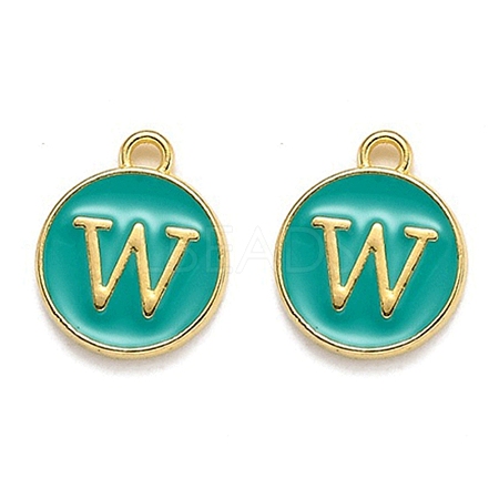 Golden Plated Alloy Enamel Charms X-ENAM-Q437-15W-1