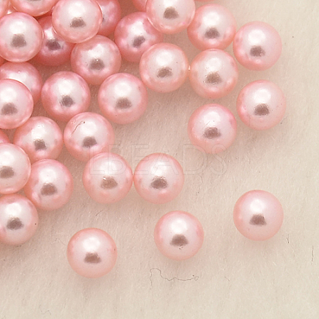No Hole ABS Plastic Imitation Pearl Round Beads MACR-F033-2.5mm-18-1