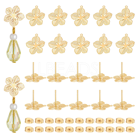 20Pcs Brass Stud Earring Findings KK-UN0006-23-1