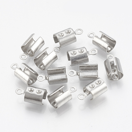 201 Stainless Steel Folding Crimp Ends X-STAS-T031-12-1