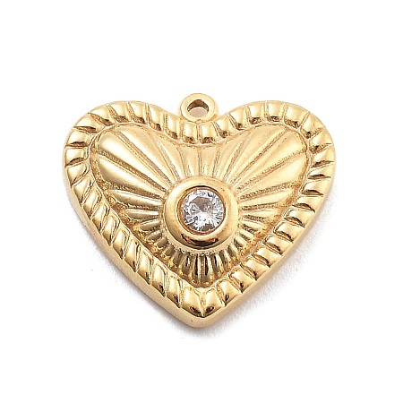 304 Stainless Steel Rhinestone Pendants STAS-R155-035C-G-1