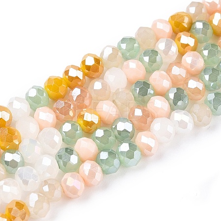 Electroplate Glass Beads Strands GLAA-T023-B16-03-1