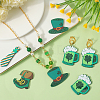 16Pcs 4 Styles Opaque Printed Acrylic Pendants OACR-SC0001-28-4