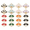 48Pcs 4 Colors 2 Style Chinese Style Alloy Enamel Pendants ENAM-LS0001-40-1