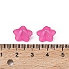 Chunky Magenta Transparent Frosted Flower Acrylic Beads X-PL560-14-4