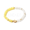 Flower Brass Beaded Bracelet for Girl Women BJEW-JB06781-1