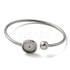 304 Stainless Steel Cuff Blank Bangle Bases with Round Tray STAS-Z088-04A-P-2