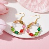 Colorful Acrylic Beaded Ring Dangle Earrings EJEW-JE05631-01-2