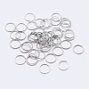 Rhodium Plated 925 Sterling Silver Saw Cut Open Jump Rings STER-F036-02P-0.9x5mm-1