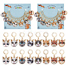 Alloy Enamel Cat Head Pendant Stitch Markers HJEW-AB00235-1