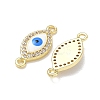 Brass Micro Pave Clear Cubic Zirconia Connector Charms CU-CBA6305-12G-B-2