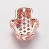 Brass Cubic Zirconia Beads KK-P134-06-3