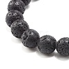 Electroplated Natural Lava Rock Round Beads Essential Oil Anxiety Aromatherapy Bracelets BJEW-JB06923-11