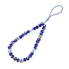 Rondelle Glass & Polymer Clay Rhinestone Beads Phone Hand Strap Chains HJEW-YW0001-05B-1