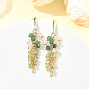 304 Stainless Steel with Natural Mixed Gemstone Stud Earrings EJEW-JE07520-03-1