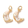 Brass Micro Pave Clear Cubic Zirconia with Enamel Charms CU-K002-47G-E-1