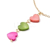 Natural Shell Heart Pendant Necklace with 304 Stainless Steel Chains for Women NJEW-C016-17G-3