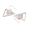 Natural Rose Quartz Triangle Dangle Earrings EJEW-Z024-10D-P-2