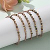 2mm Faceted Natural Rhodonite Beaded Braided Adjustable Bracelets for Women PF2854-3-5