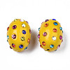 Polymer Clay Rhinestone Beads RB-T017-32H-2