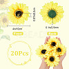 CRASPIRE 20Pcs Cloth Sunflower AJEW-CP0001-83-2