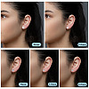  40Pcs 5 Style ABS Plastic Imitation Pearl & Clear Cubic Zirconia Stud Earring Findings EJEW-TA0001-08-18