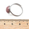 Half Round Natural Rhodonite Finger Rings RJEW-M062-01P-42-3