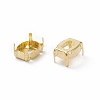 Rectangle Brass Sew on Prong Settings KK-N0084-A05-8x10G-3