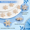 6Pcs 1-Hole Brass Micro Pave Clear Cubic Zirconia Shank Buttons BUTT-FG0001-35G-4
