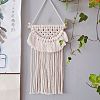 Cotton Cord Macrame Woven Wall Hanging HJEW-C010-06-1