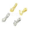 4Pcs 2 Colors Brass Micro Pave Clear Cubic Zirconia Fold Over Clasps KK-CJ0004-37-1