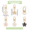 6Pcs 3 Colors Flower Alloy Enamel Pendant Decorations KEYC-BBC0001-02-2