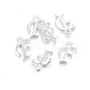 Silver Color Plated Alloy Letter Pendants PALLOY-J718-01S-F-2