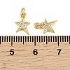 Brass Micro Pave Clear Cubic Zirconia Charms KK-D218-23G-02-3