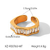 304 Stainless Steel Cubic Zirconia Cuff Open Rings WG1B6B7-01-1