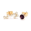 Brass Micro Pave Cubic Zirconia Stud Earrings EJEW-I253-01L-1