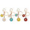 AHADERMAKER 4Pcs 4 Colors Alloy Enamel Pendants Keychain KEYC-GA0001-24-1